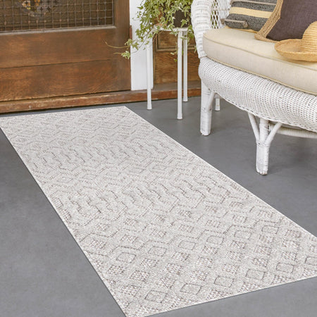 Garden Lattice Charm Collection Area Rug -  Pergola (Grey)