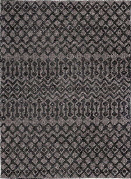 Garden Lattice Charm Collection Area Rug -  Pergola (Charcoal)