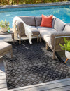 Garden Lattice Charm Collection Area Rug -  Pergola (Charcoal) Rectangle Charcoal  lifestyle 2