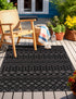 Garden Lattice Charm Collection Area Rug -  Pergola (Charcoal)