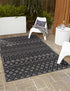 Garden Lattice Charm Collection Area Rug -  Pergola (Charcoal)