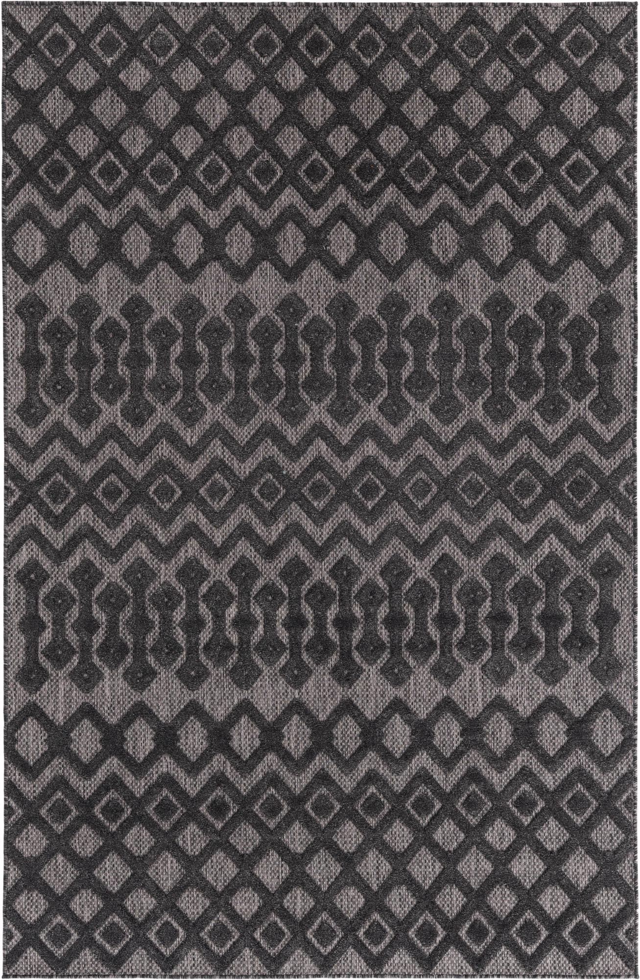 Garden Lattice Charm Collection Area Rug -  Pergola (Charcoal)