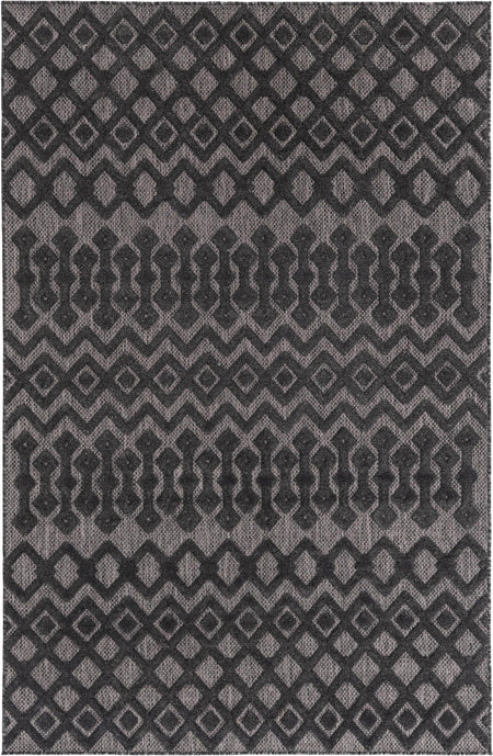 Garden Lattice Charm Collection Area Rug -  Pergola (Charcoal)