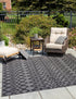 Garden Lattice Charm Collection Area Rug -  Pergola (Charcoal)