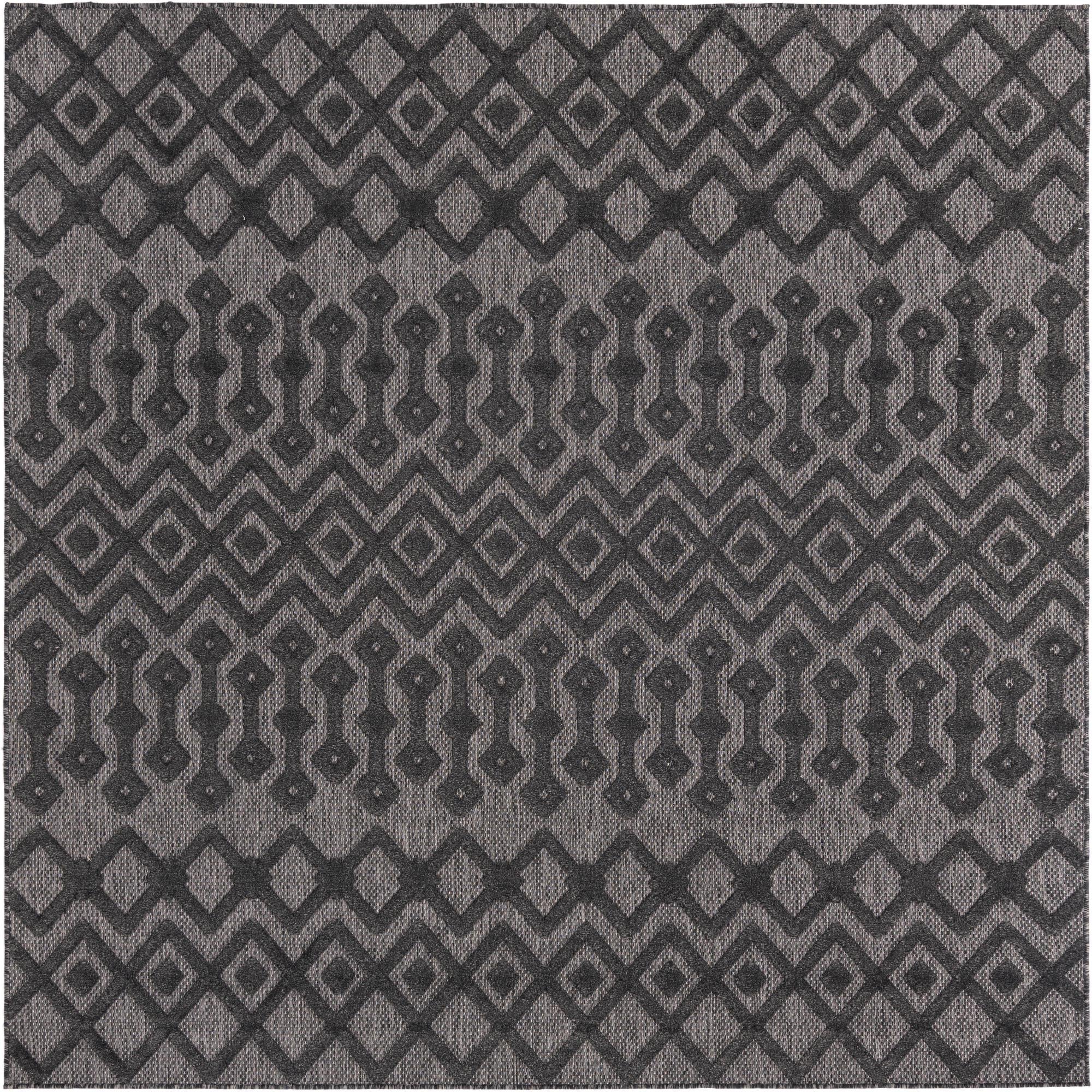 Garden Lattice Charm Collection Area Rug -  Pergola (Charcoal)