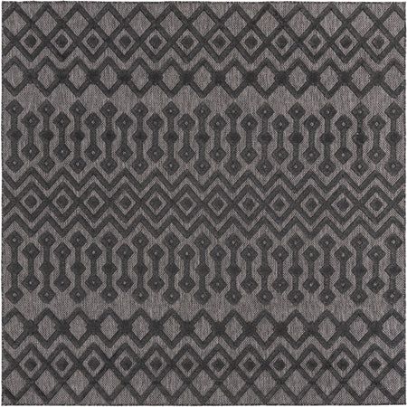 Garden Lattice Charm Collection Area Rug -  Pergola (Charcoal)