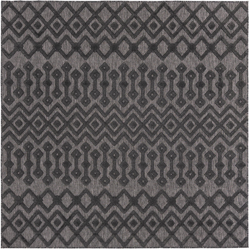 Garden Lattice Charm Collection Area Rug -  Pergola (Charcoal) Square Charcoal  lifestyle 17