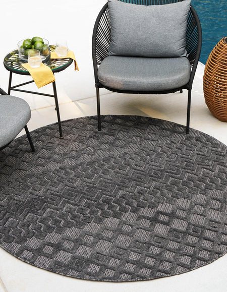 Garden Lattice Charm Collection Area Rug -  Pergola (Charcoal)