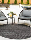 Garden Lattice Charm Collection Area Rug -  Pergola (Charcoal) Round Charcoal  lifestyle 24