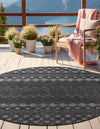 Garden Lattice Charm Collection Area Rug -  Pergola (Charcoal) Round Charcoal  lifestyle 28