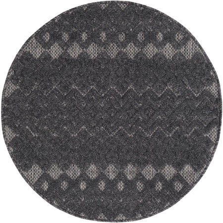 Garden Lattice Charm Collection Area Rug -  Pergola (Charcoal)