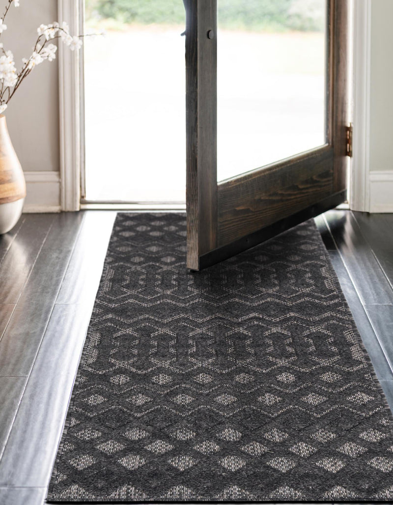 Garden Lattice Charm Collection Area Rug -  Pergola (Charcoal) Runner Charcoal  lifestyle 27