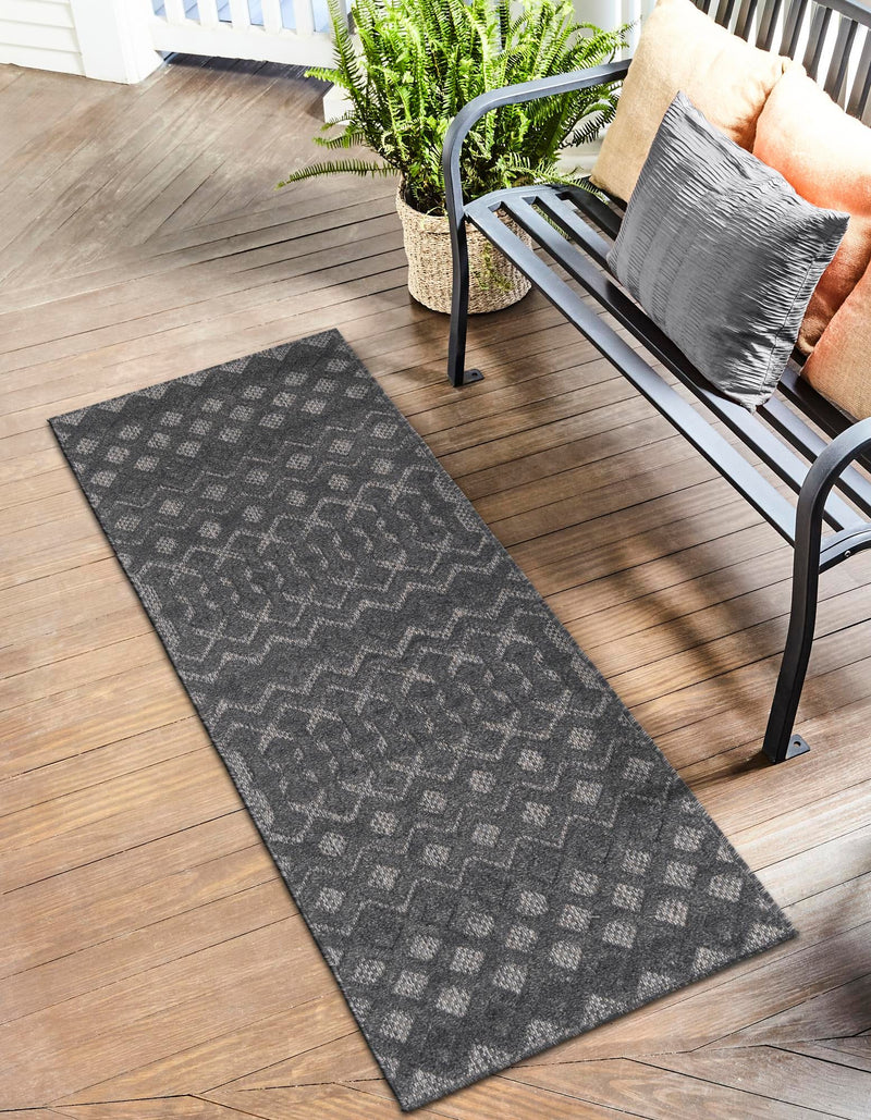 Garden Lattice Charm Collection Area Rug -  Pergola (Charcoal) Runner Charcoal  lifestyle 28