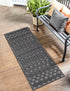 Garden Lattice Charm Collection Area Rug -  Pergola (Charcoal)