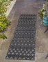 Garden Lattice Charm Collection Area Rug -  Pergola (Charcoal)