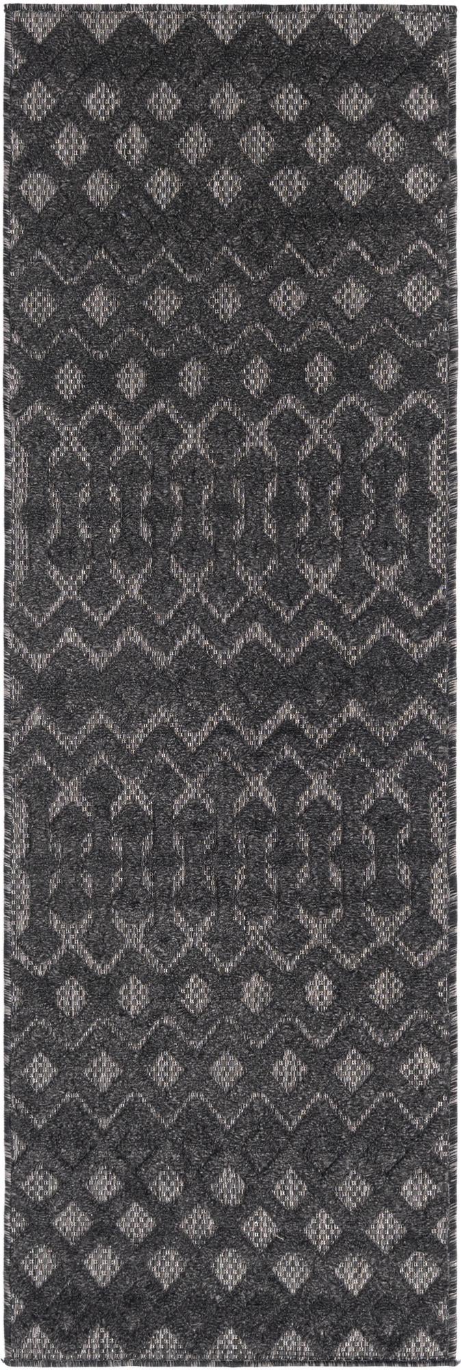 Garden Lattice Charm Collection Area Rug -  Pergola (Charcoal)