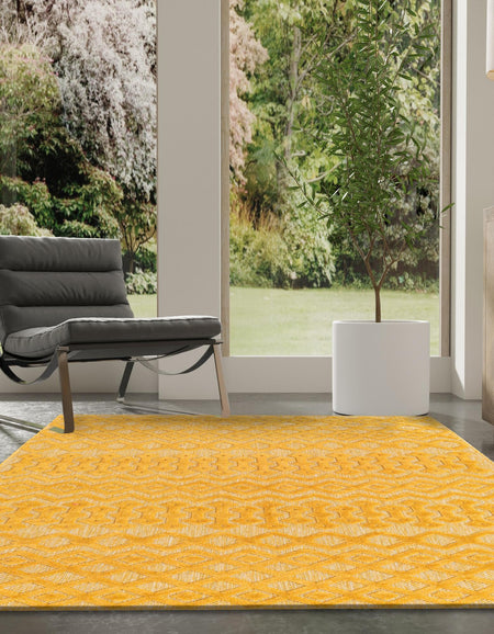 Garden Lattice Charm Collection Area Rug -  Pergola (Yellow)