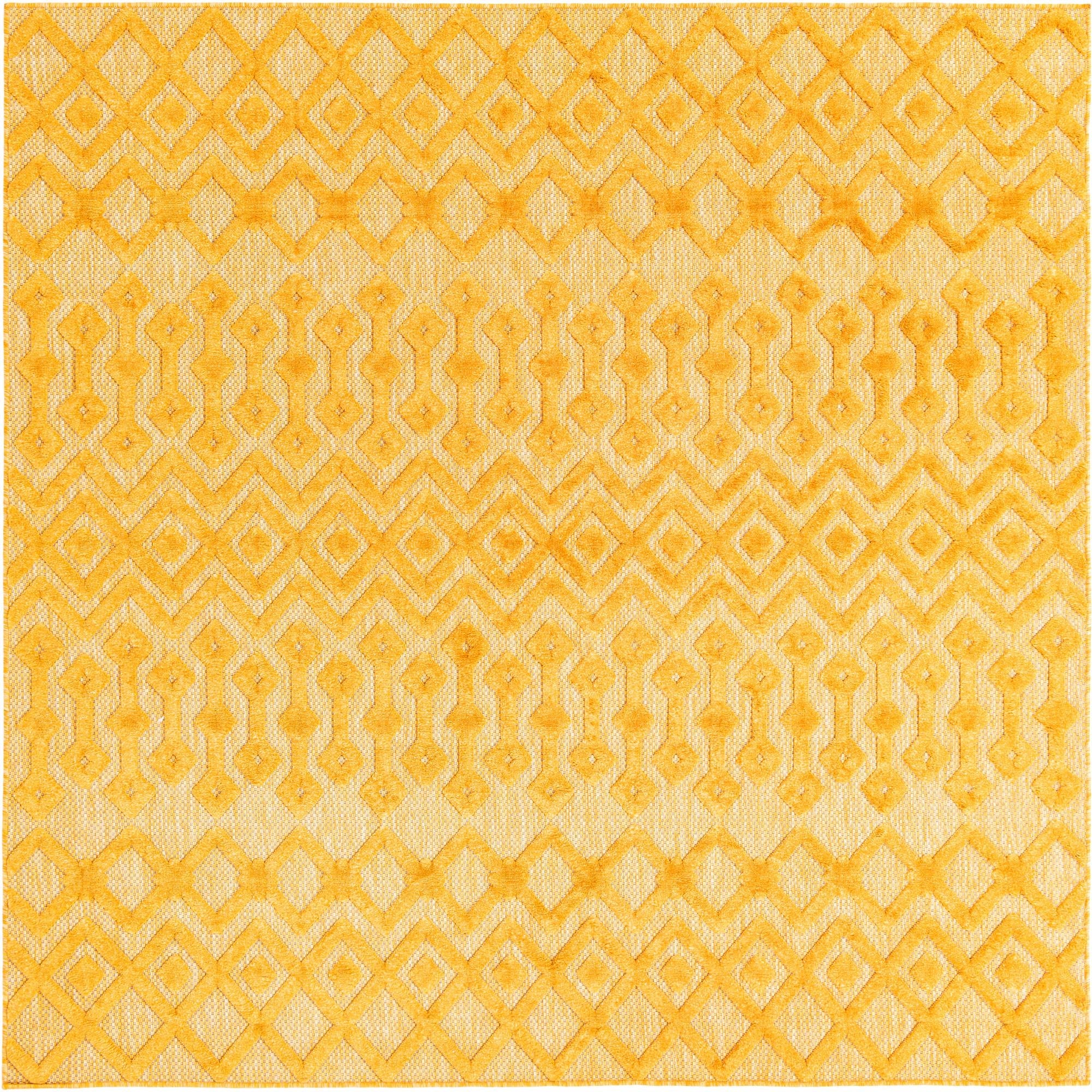 Garden Lattice Charm Collection Area Rug -  Pergola (Yellow)