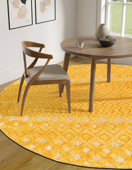 Garden Lattice Charm Collection Area Rug -  Pergola (Yellow)