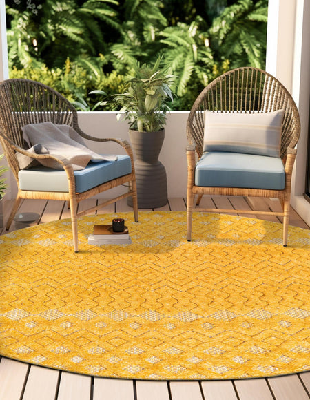 Garden Lattice Charm Collection Area Rug -  Pergola (Yellow)