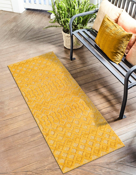 Garden Lattice Charm Collection Area Rug -  Pergola (Yellow)