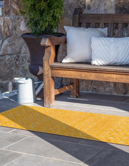 Garden Lattice Charm Collection Area Rug -  Pergola (Yellow)