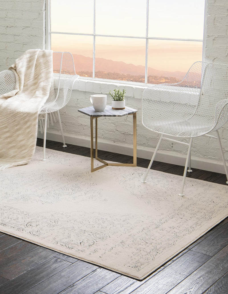 Savannah Soiree Collection Area Rug - Serengeti (White) Rectangle White  lifestyle 3