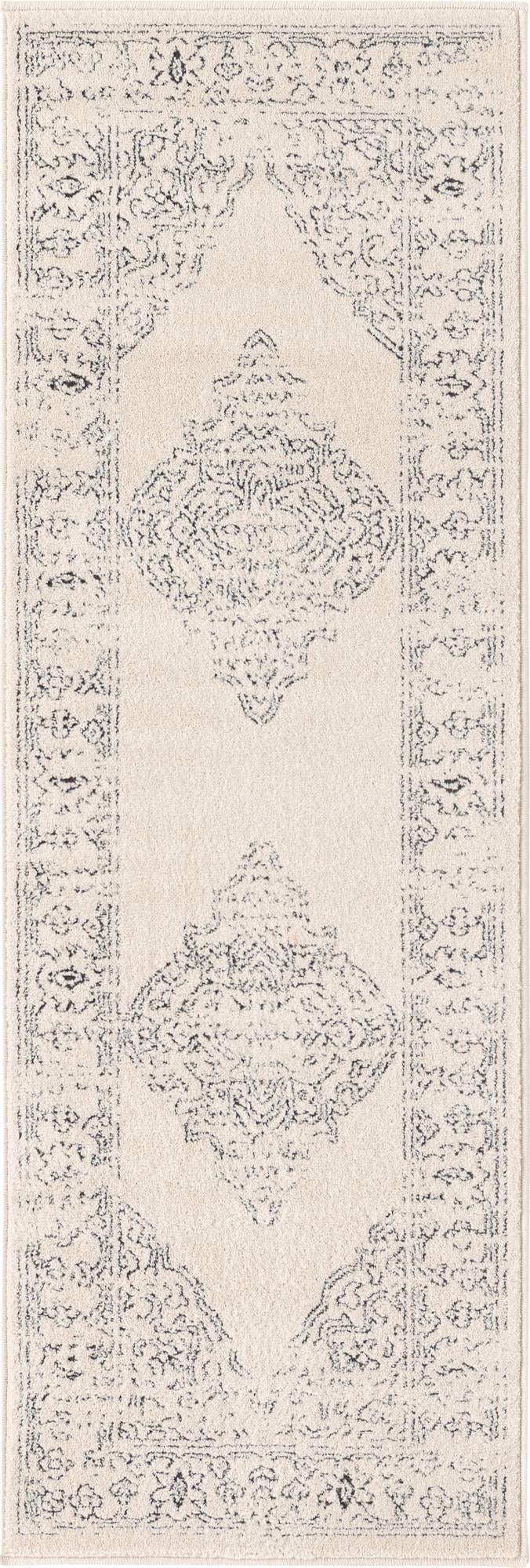 Savannah Soiree Collection Area Rug - Serengeti (White) Runner White  lifestyle 13