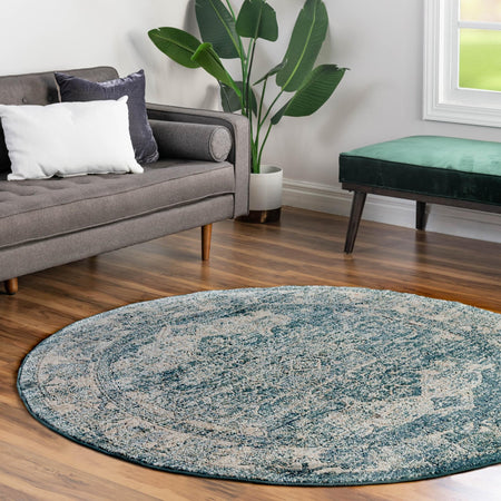 Savannah Soiree Collection Area Rug -  Everglade (Blue)