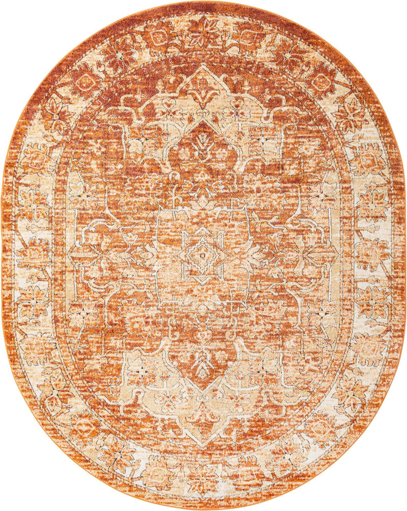 Savannah Soiree Collection Area Rug -  Everglade (Rust Red) Oval Rust Red  lifestyle 16