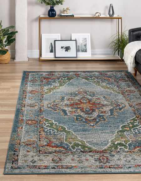 Savannah Soiree Collection Area Rug - Serengeti (Blue)