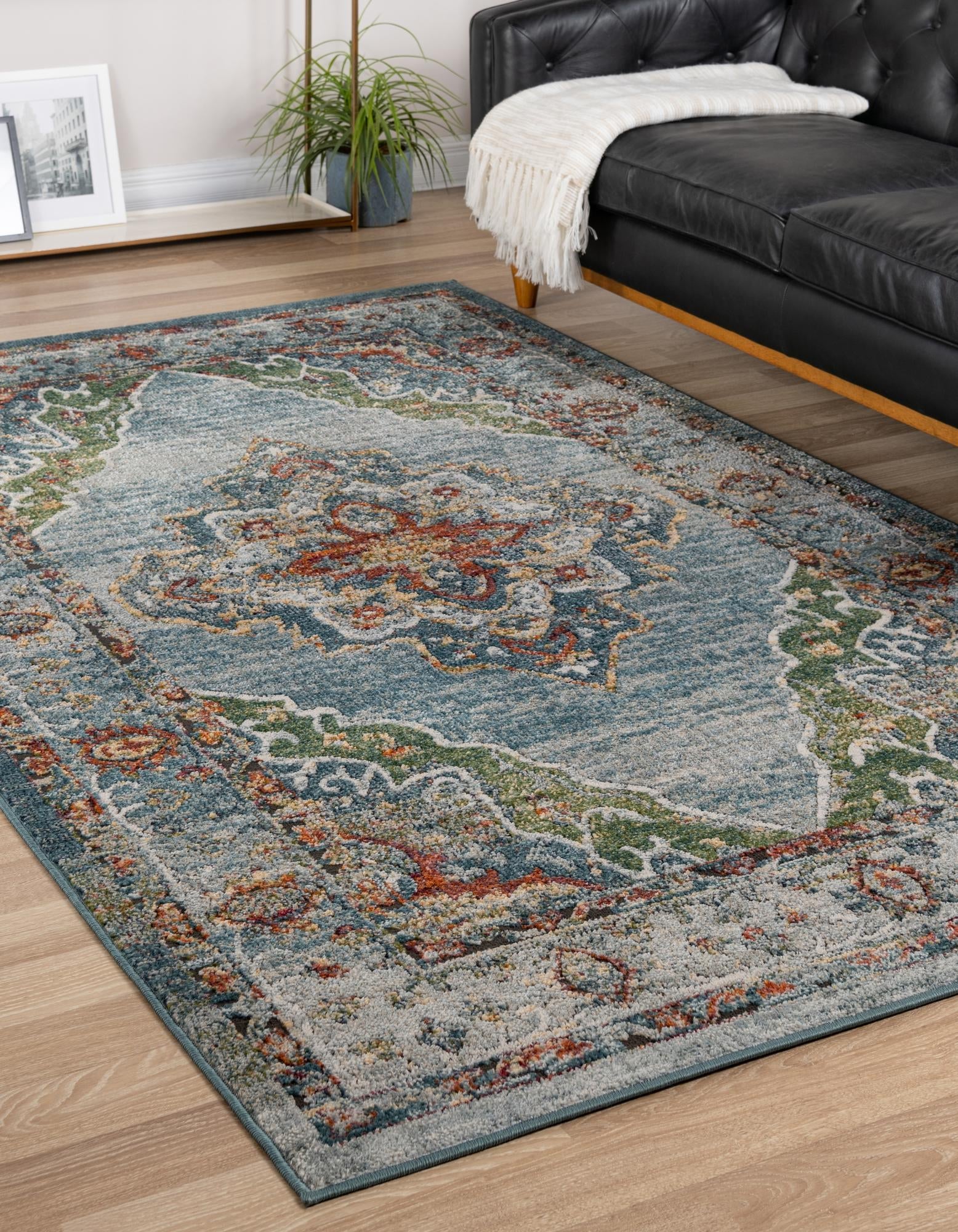 Savannah Soiree Collection Area Rug - Serengeti (Blue)