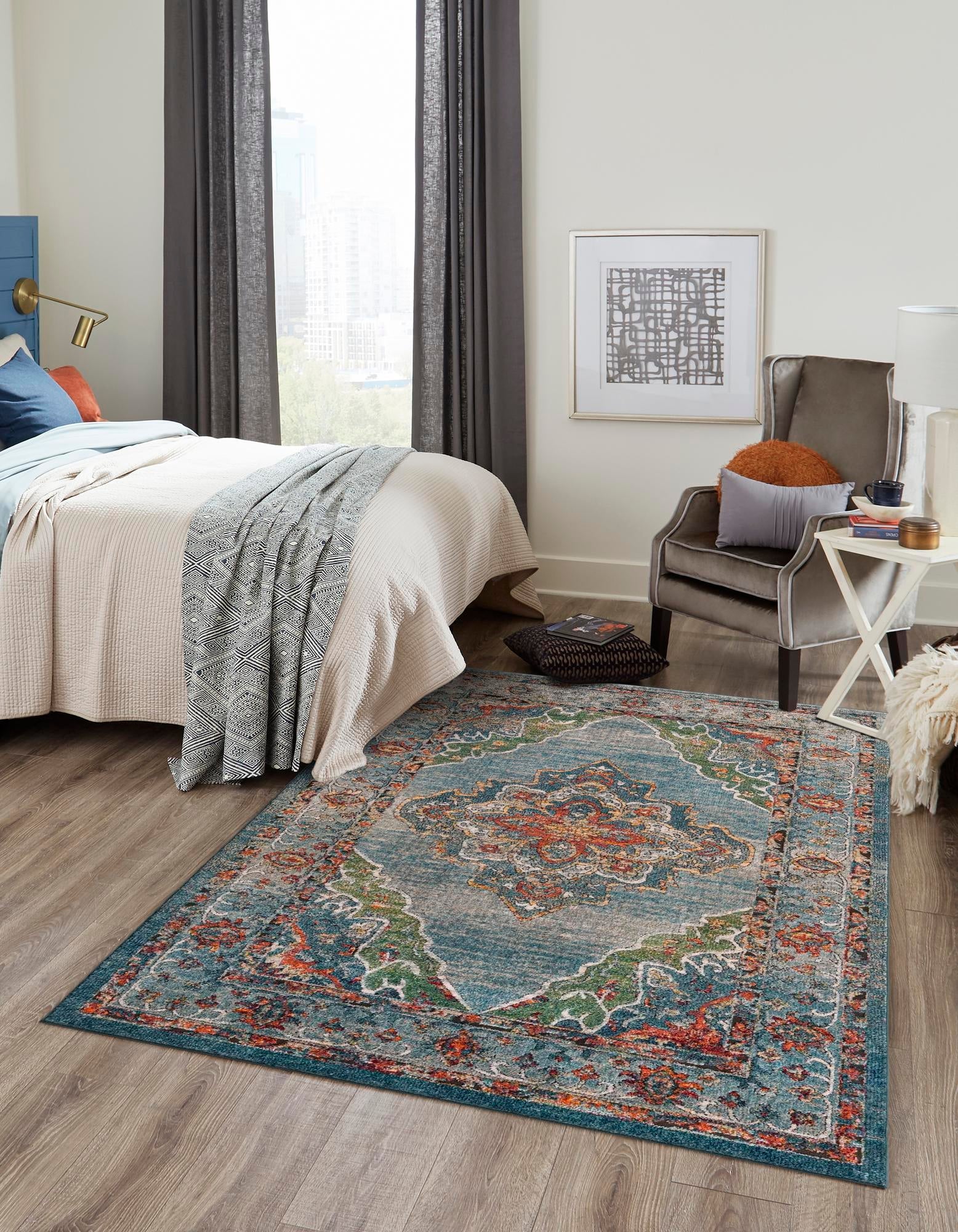 Savannah Soiree Collection Area Rug - Serengeti (Blue)