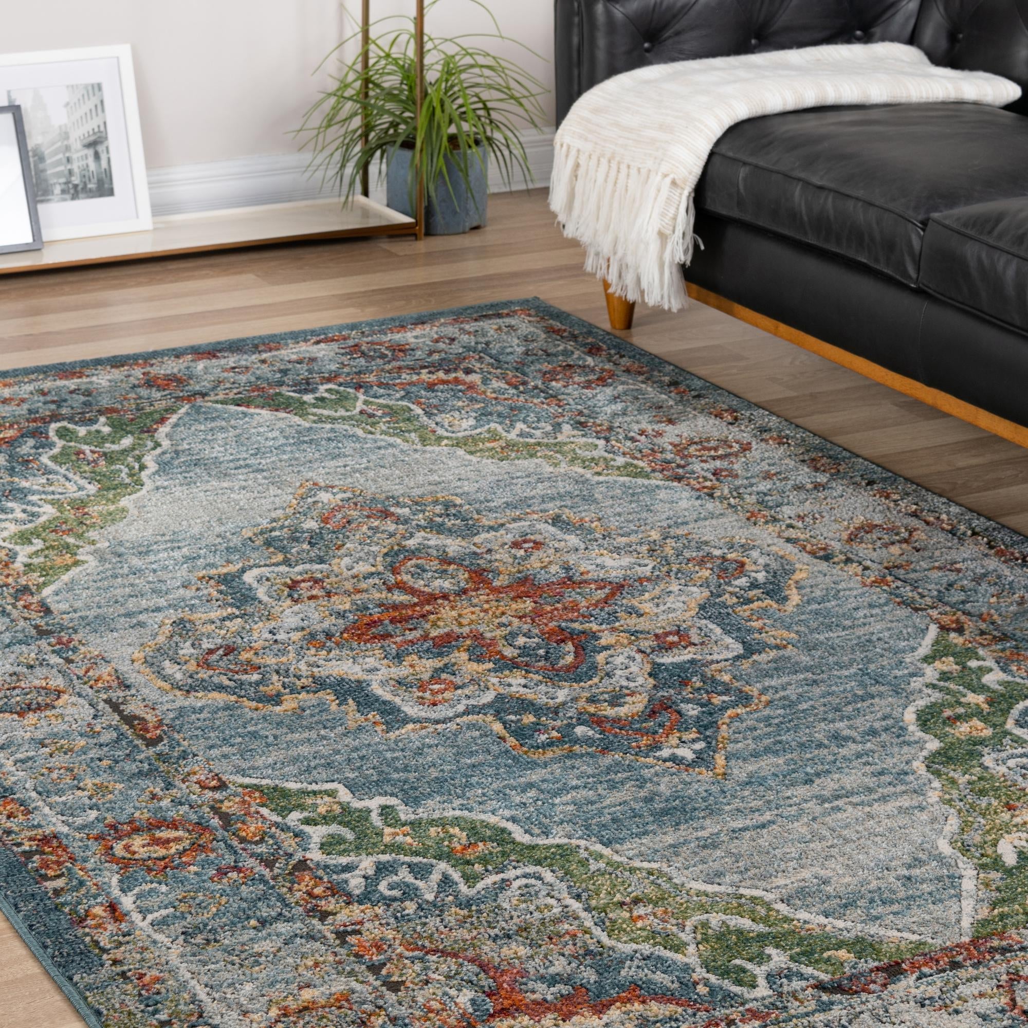 Savannah Soiree Collection Area Rug - Serengeti (Blue)