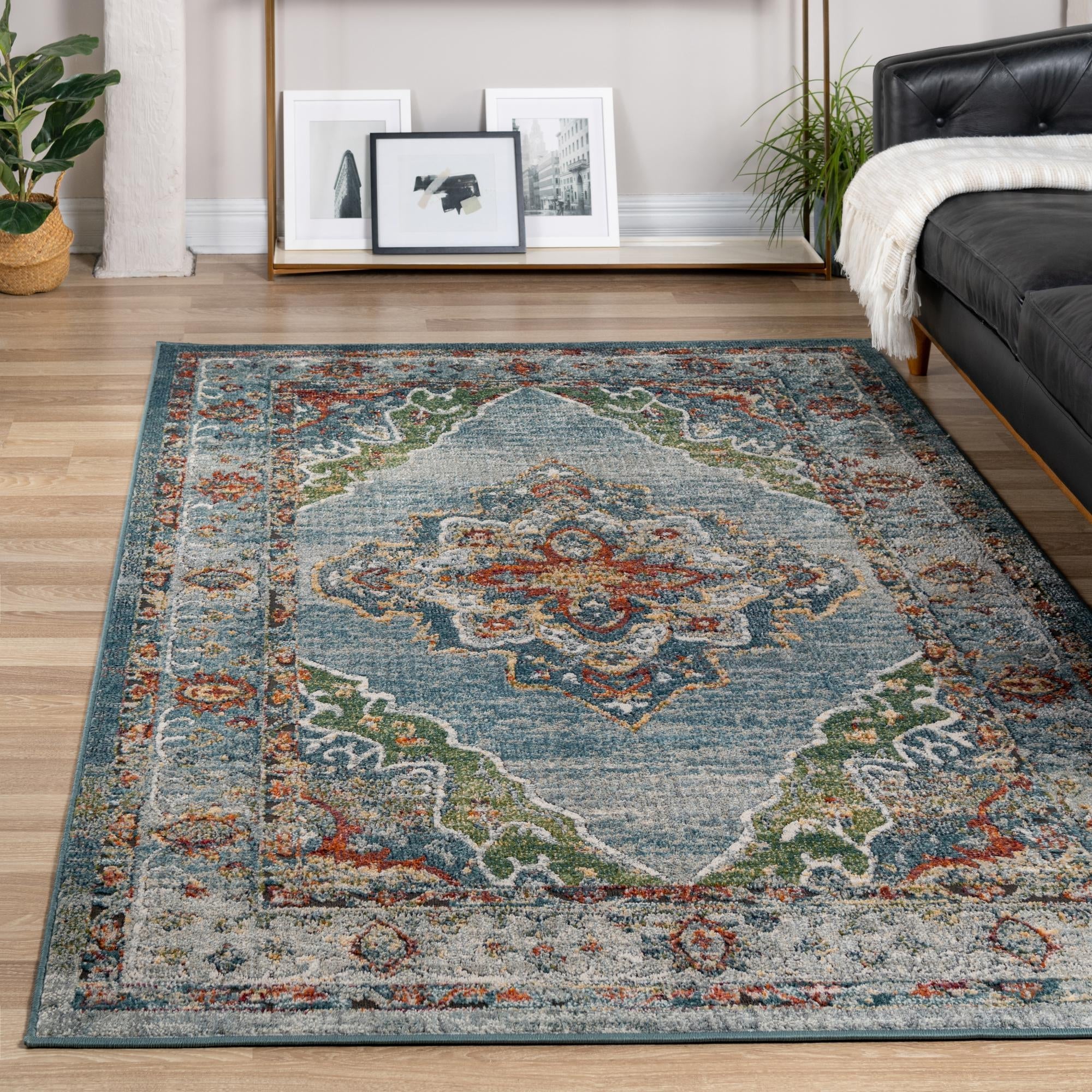 Savannah Soiree Collection Area Rug - Serengeti (Blue)