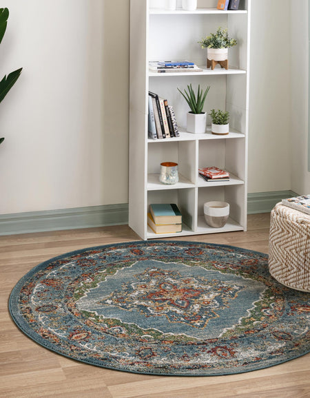 Savannah Soiree Collection Area Rug - Serengeti (Blue)