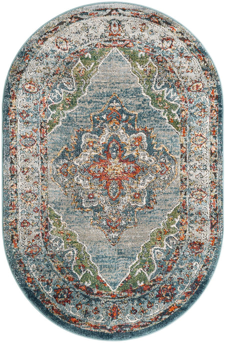 Savannah Soiree Collection Area Rug - Serengeti (Blue)