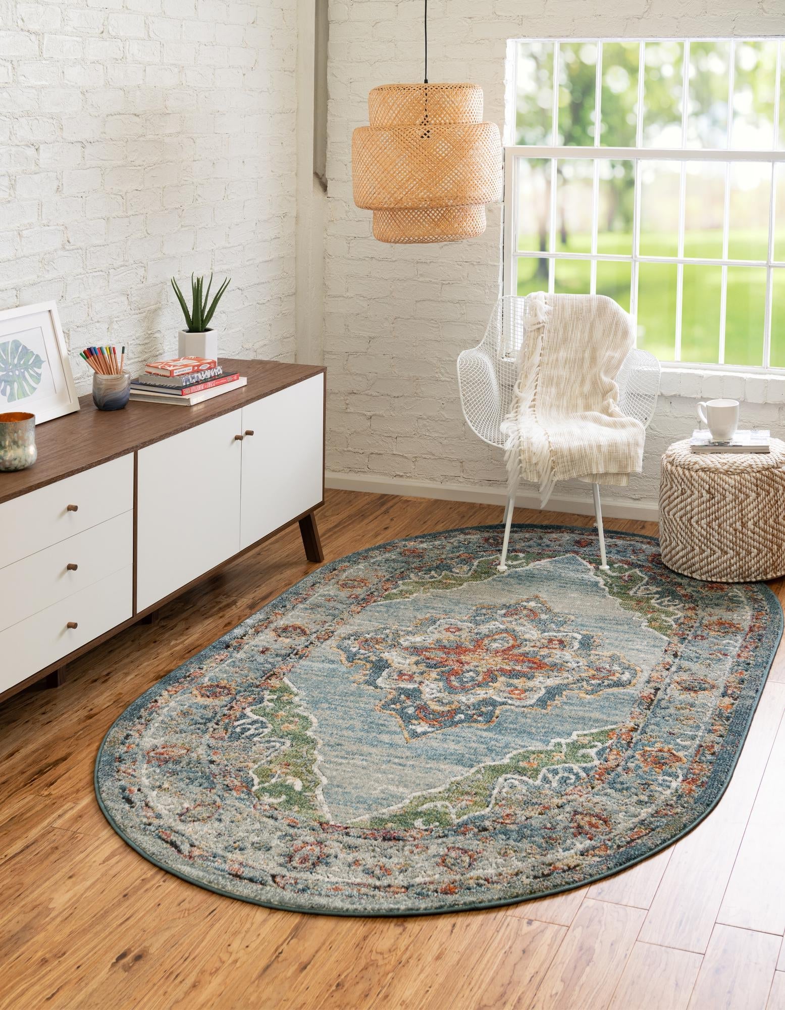 Savannah Soiree Collection Area Rug - Serengeti (Blue)