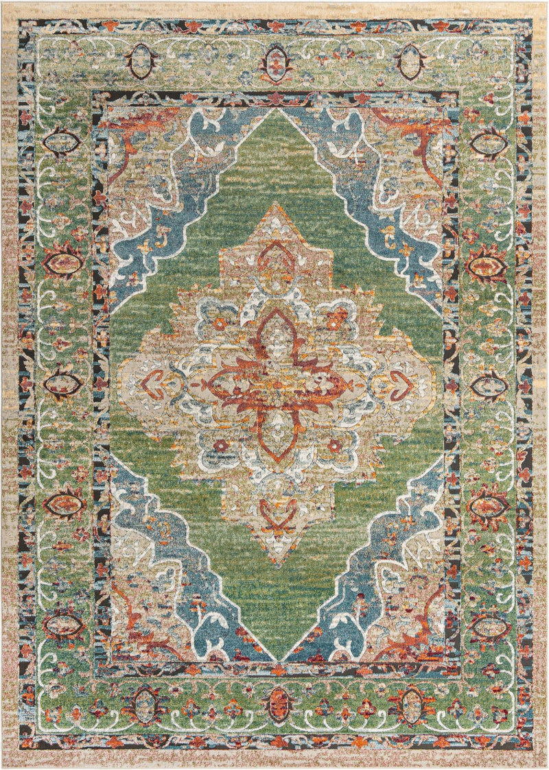 Savannah Soiree Collection Area Rug - Serengeti (Green) Rectangle Green Main