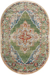 Savannah Soiree Collection Area Rug - Serengeti (Green) Oval Green  lifestyle 17