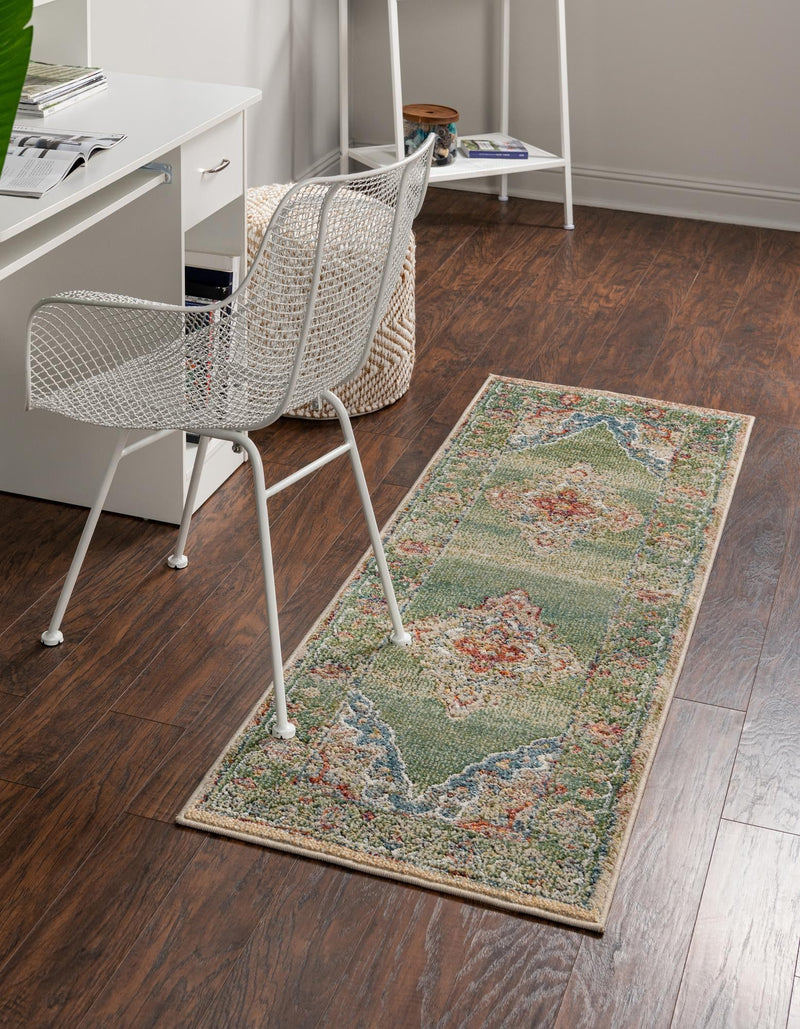 Savannah Soiree Collection Area Rug - Serengeti (Green) Runner Green  lifestyle 25