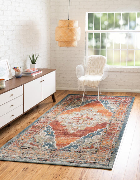 Savannah Soiree Collection Area Rug - Serengeti (Rust Red)