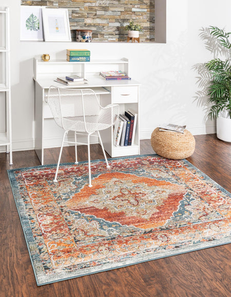 Savannah Soiree Collection Area Rug - Serengeti (Rust Red)