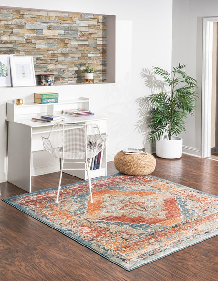 Savannah Soiree Collection Area Rug - Serengeti (Rust Red)