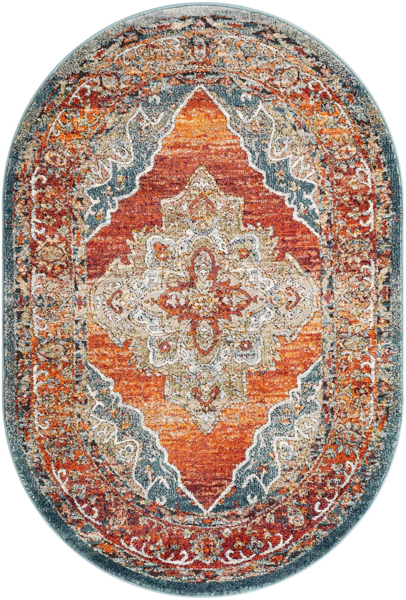 Savannah Soiree Collection Area Rug - Serengeti (Rust Red)