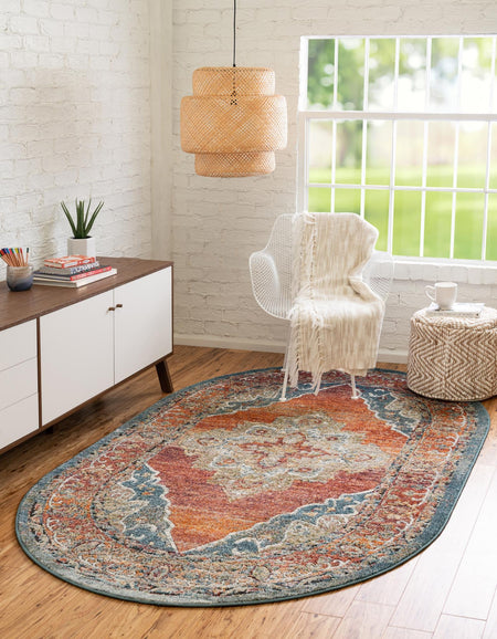 Savannah Soiree Collection Area Rug - Serengeti (Rust Red)