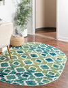 Oceanview Gardens Collection Area Rug -  Cove Oval Blue  lifestyle 18