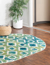 Oceanview Gardens Collection Area Rug -  Cove Oval Blue  lifestyle 23