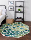 Oceanview Gardens Collection Area Rug -  Cove Octagon Blue  lifestyle 19