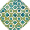 Oceanview Gardens Collection Area Rug -  Cove Octagon Blue  lifestyle 14